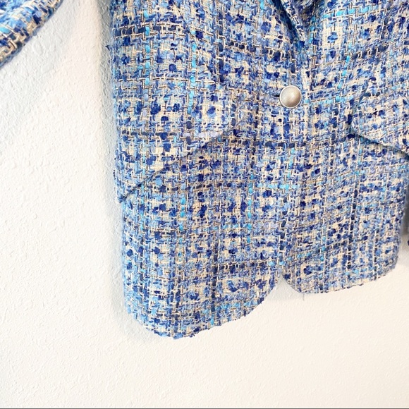 L'AGENCE Blue Tweed Blazer - Picture 5 of 13
